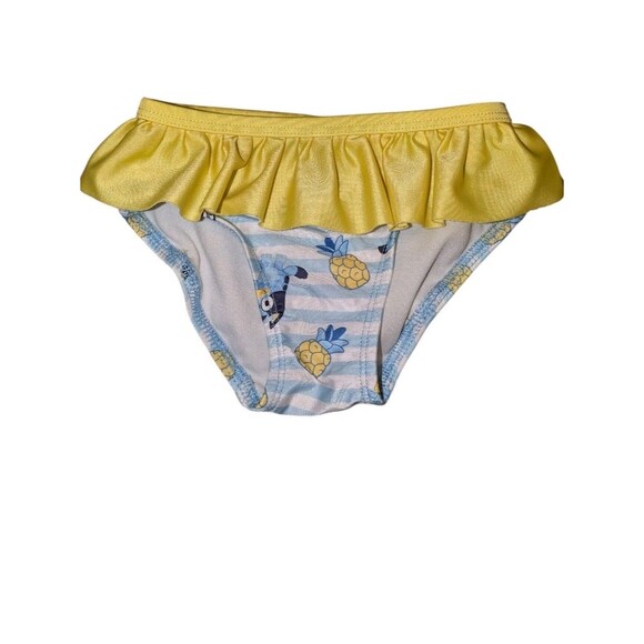 Bluey Swim Suit 2T Girl's Striped Pineapple Ruffle Trim Tankini Bathing Suit - Picture 3 of 6